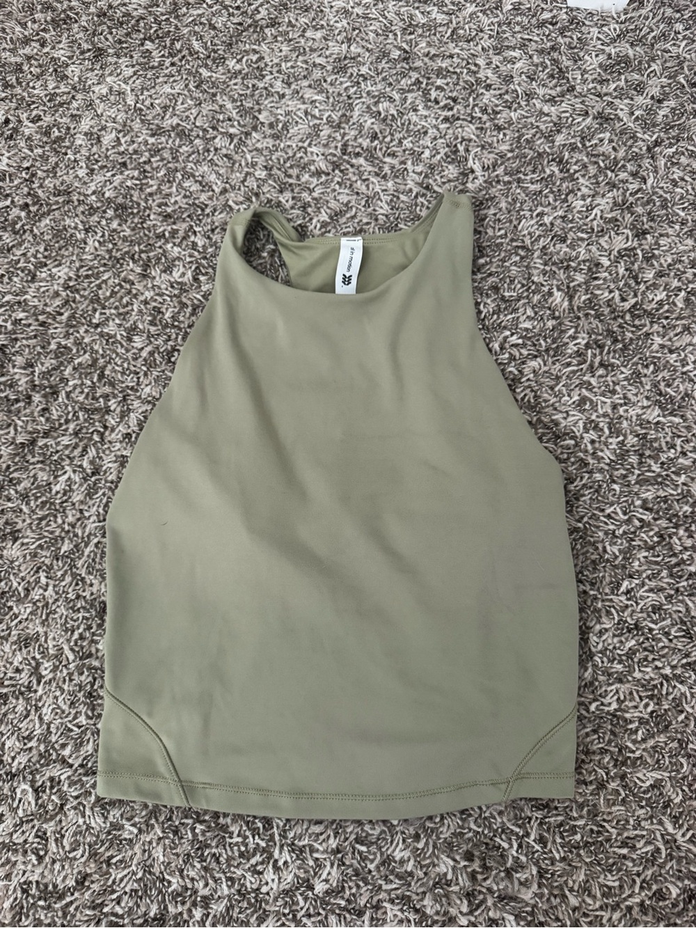 All in Motion - Women's High Neck Athletic Tank Top - Olive